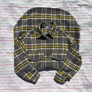 Plaid long shacket